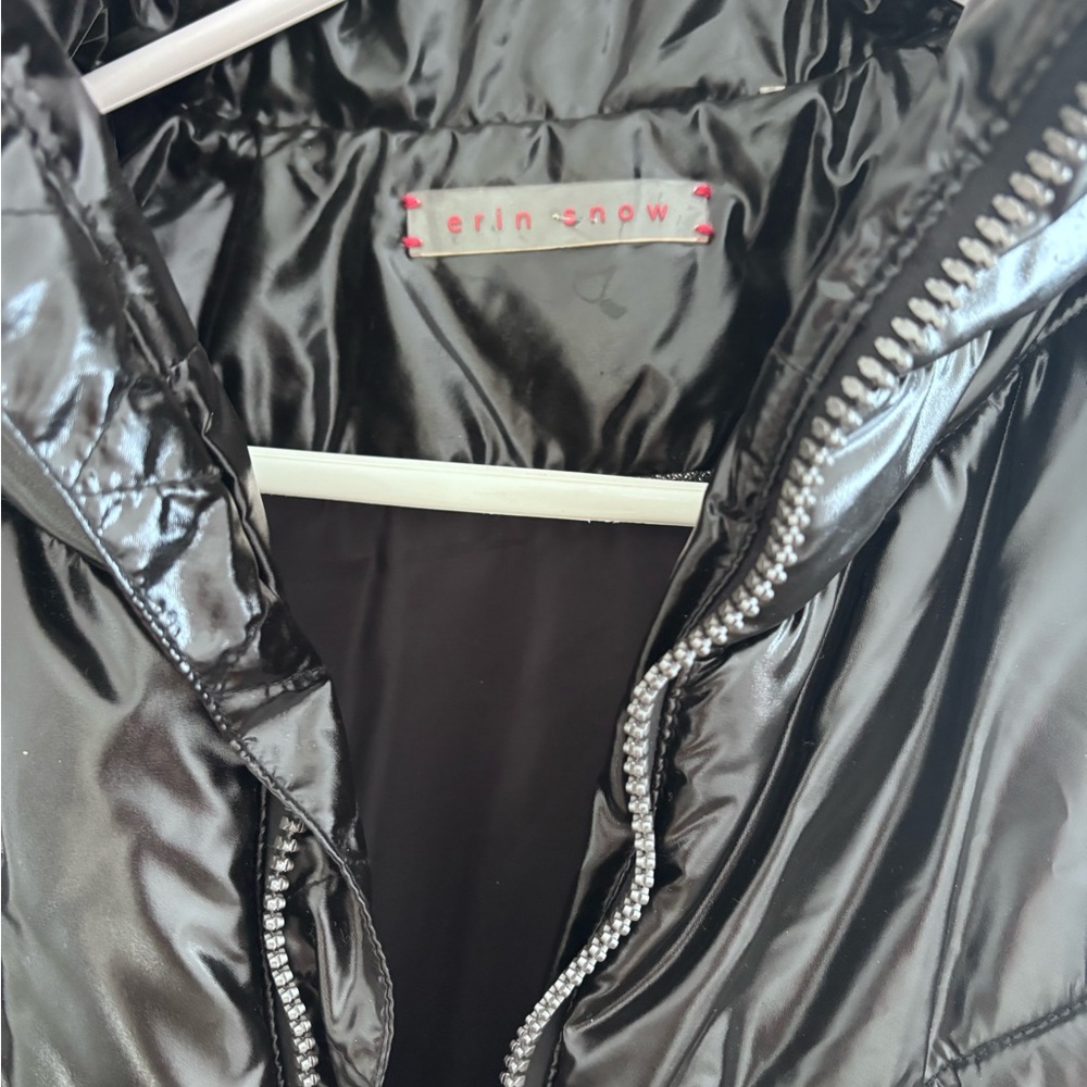 Erin Snow | Quilted Black Shiny Puffer Vest — image 2 of 7